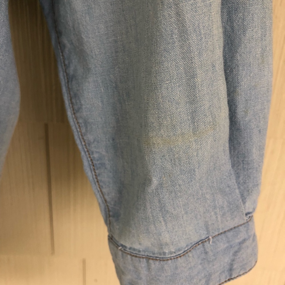 Vintage 80'-90's Calvin Klein Sport Oversized Light Denim Shirt w/Accent Trim - Picture 5 of 13